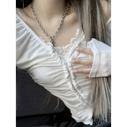 Coquette Ruched T-shirt With Hooks - T-Shirts - Shirts & Tops - 2 - 2024