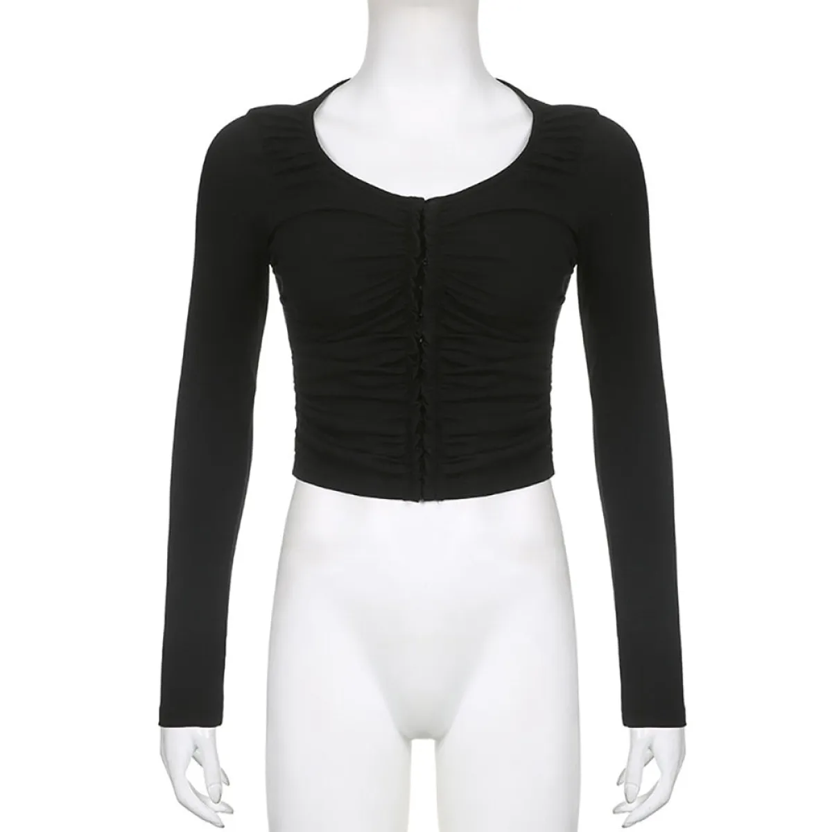 Coquette Ruched T-shirt With Hooks - T-Shirts - Shirts & Tops - 5 - 2024