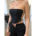 Strapless Gothic Lace-Up Corset Crop Top - Women’s Clothing & Accessories - Crop Tops - 1