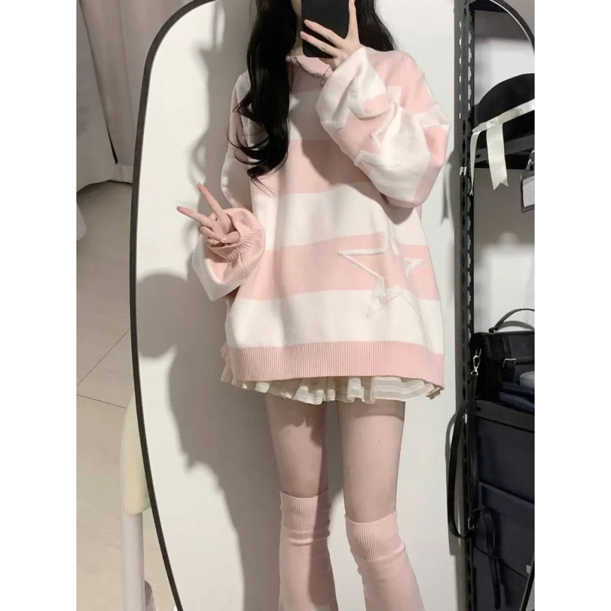 Cosmic Grunge Starry Sweater - Sweaters - Round - Women’s Sweaters - 1