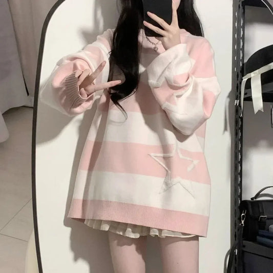 Cosmic Grunge Starry Sweater - Sweaters - Round - Women’s Sweaters - 14