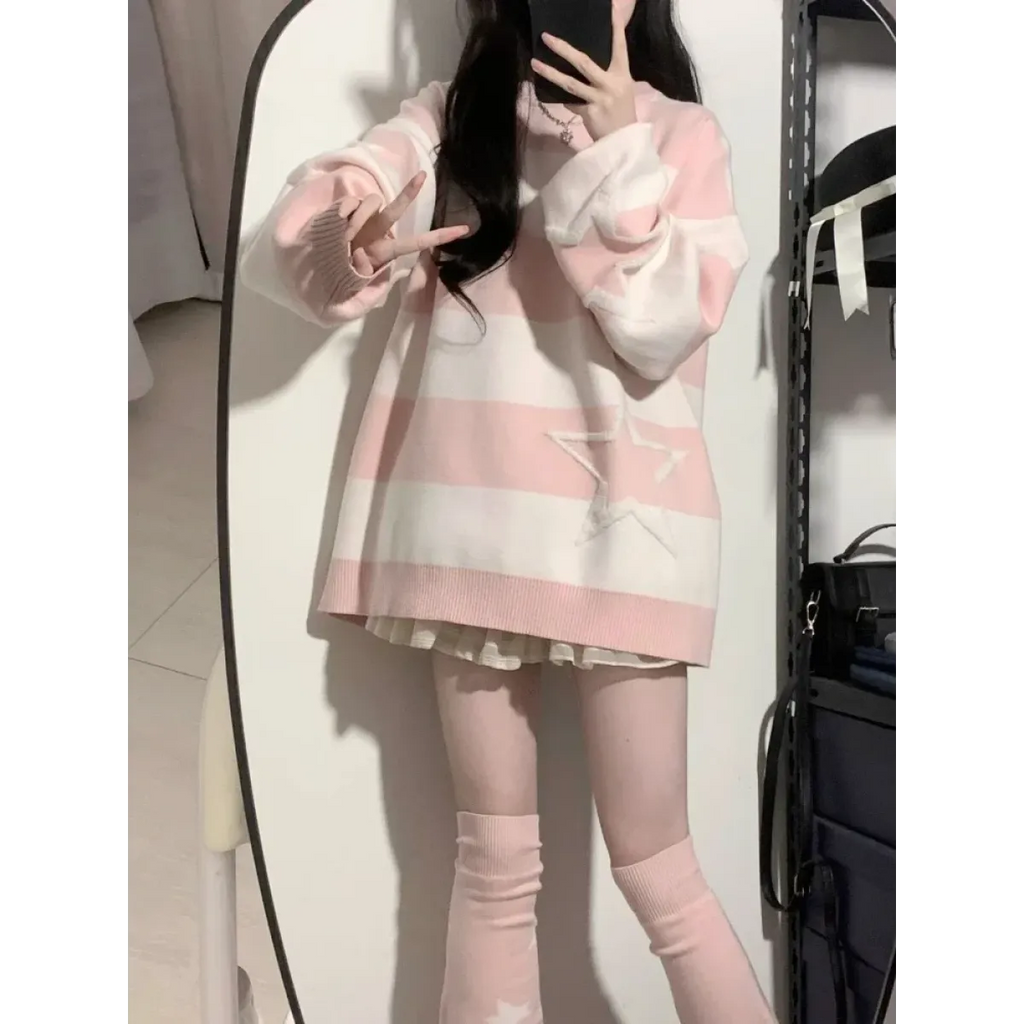 Cosmic Grunge Starry Sweater - Sweaters - Round - Women’s Sweaters - 6