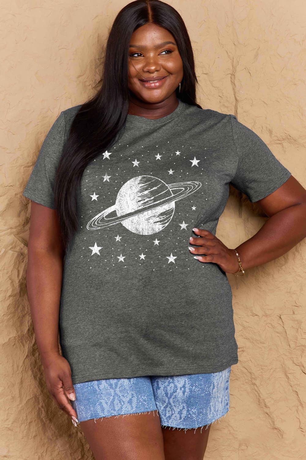 Full Size Planet Graphic Cotton T-Shirt - T-Shirts - Shirts & Tops - 3 - 2024