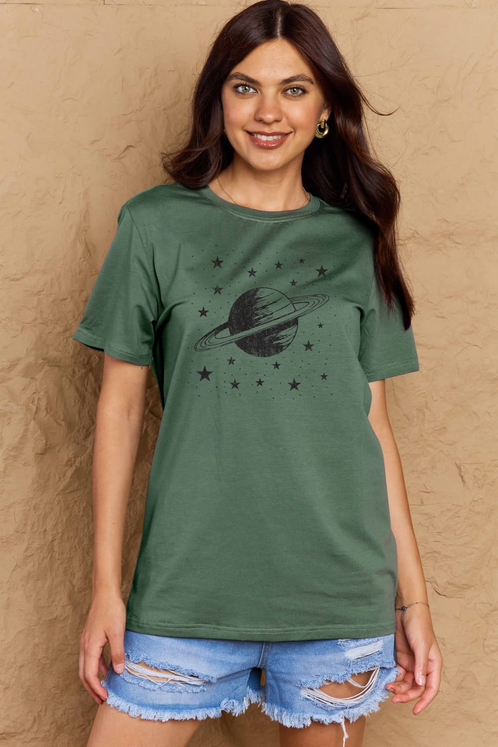 Full Size Planet Graphic Cotton T-Shirt - T-Shirts - Shirts & Tops - 29 - 2024