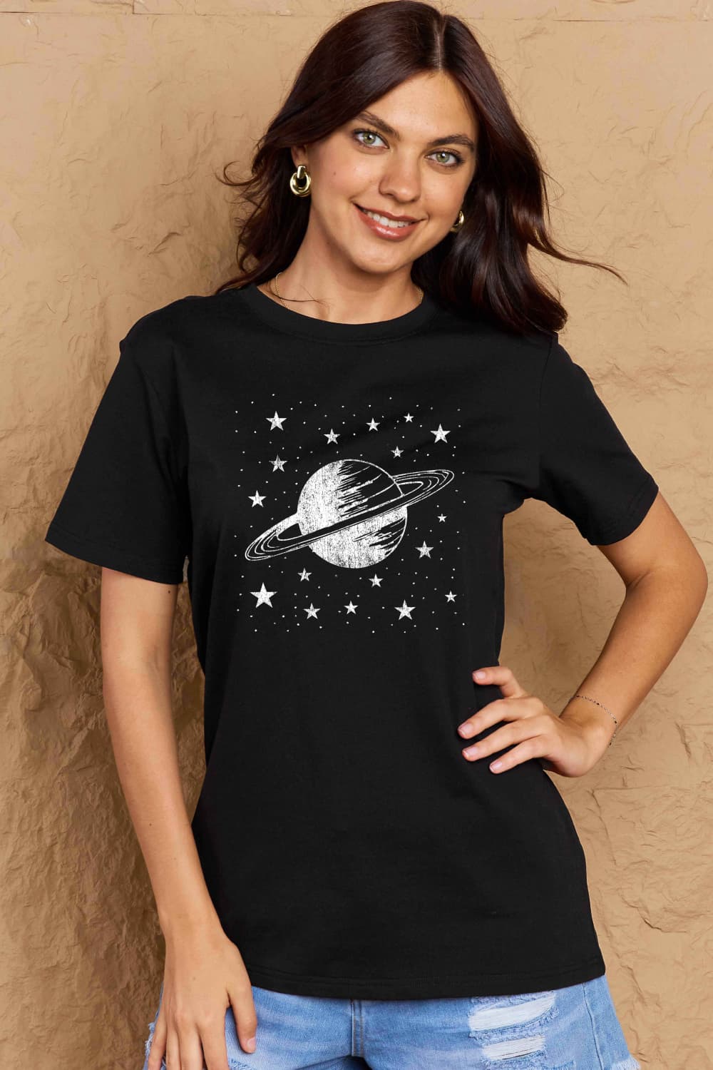 Full Size Planet Graphic Cotton T-Shirt - T-Shirts - Shirts & Tops - 11 - 2024