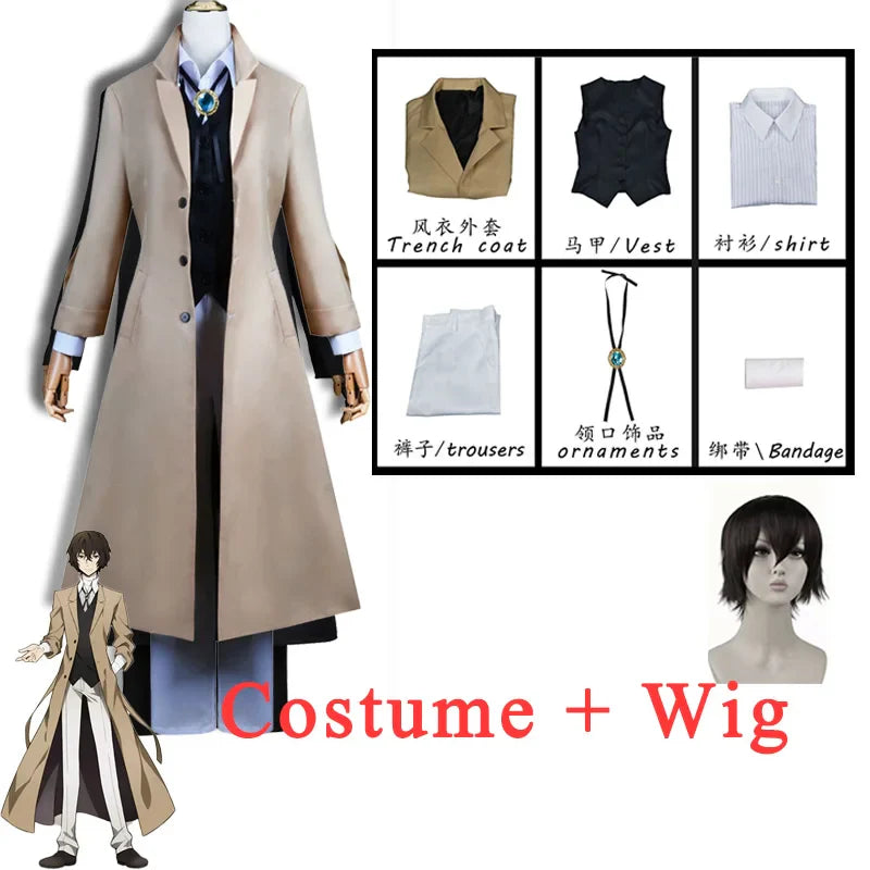 Bungo Stray Dogs Dazai Osamu Cosplay - Clothes Wig Set2 / S - Cosplay - Costumes & Accessories - 9 - 2024