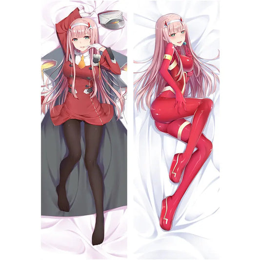 DARLING in the FRANXX Zero Two - 3D Double Sided Dakimakura Pillowcase - White / 40x120cm Peach Skin - Cosplay