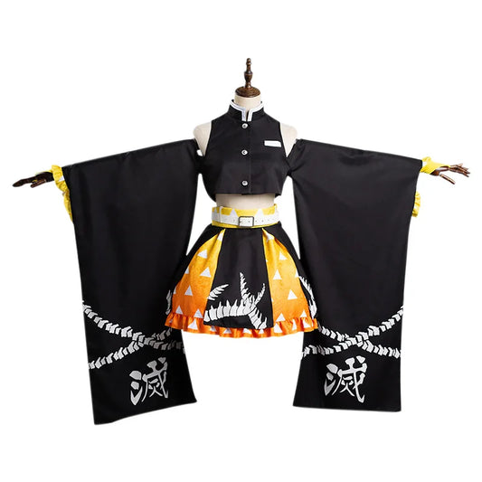 Demon Slayer Agatsuma Zenitsu Cosplay Costume - Black / 150 - Cosplay - Costumes - 2 - 2024
