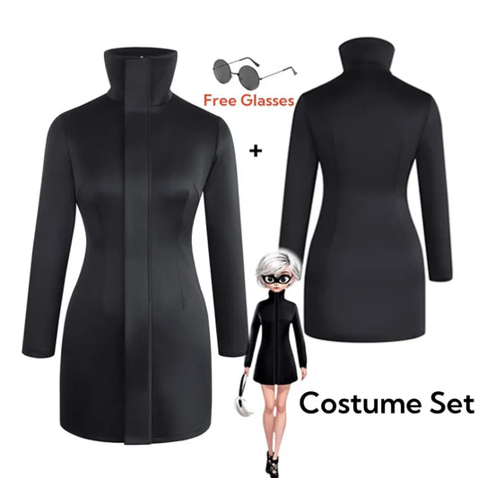Gojo-Inspired Bodycon Cosplay Dress – Stretch Fit with Glasses Set - All Dresses - Sets - 13