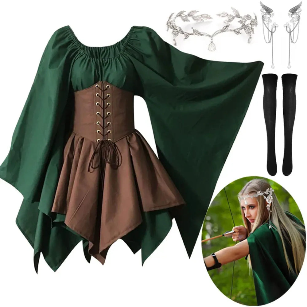Fairy Kei Elf Archer Cosplay Dress Set - All Dresses - Cosplay - 1