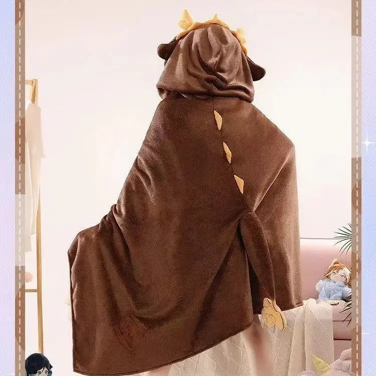 Genshin Impact Venti Cosplay Blanket Cloak - Kaeya Zhongli Hooded Cape - Zhongli / 100X155CM - Cosplay - Blankets - 8