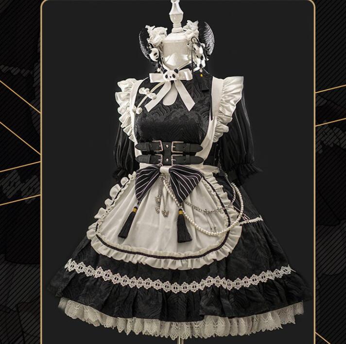 Japanese Gothic Maid Cosplay Costume - Black / S - Cosplay - Clothing - 7 - 2024
