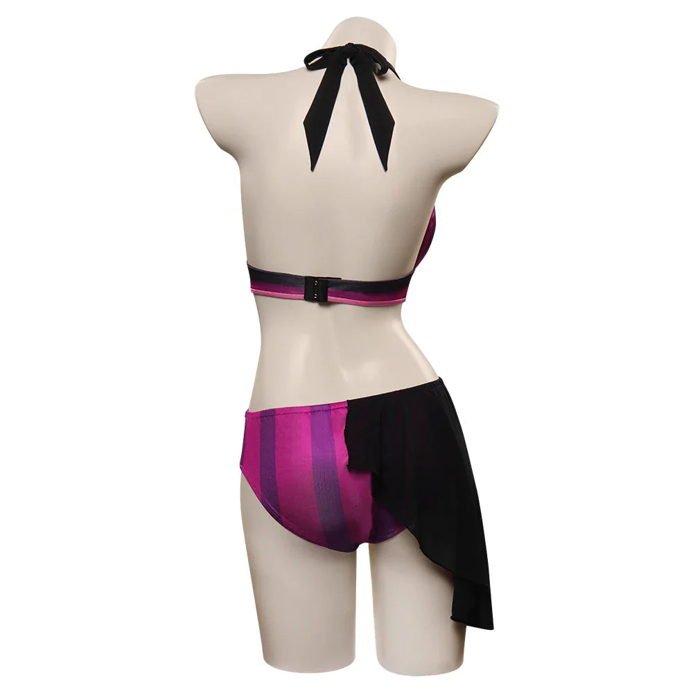 LoL Jinx Swimsuit Cosplay - Two-Piece Bikini for Summer & Halloween - Cosplay - Swimwear - 4 - 2024