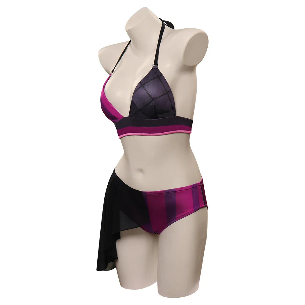 LoL Jinx Swimsuit Cosplay - Two-Piece Bikini for Summer & Halloween - Cosplay - Swimwear - 3 - 2024