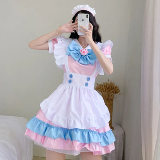 Plus Size Kawaii Cosplay Costume - School Girl Maid Outfits - Blue / S - Cosplay - Costumes - 4 - 2024