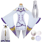 Emilia Re:Zero Cosplay Costume Set with Wig - Dresses - Cosplay - 1