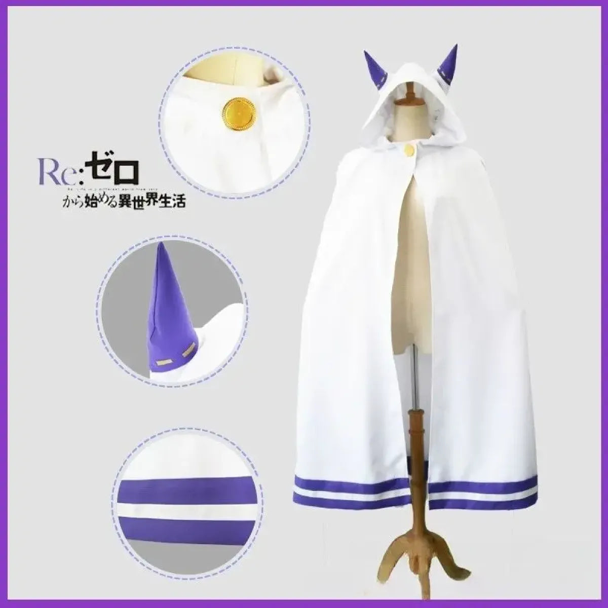 Emilia Re:Zero Cosplay Costume Set with Wig - Dresses - Cosplay - 3