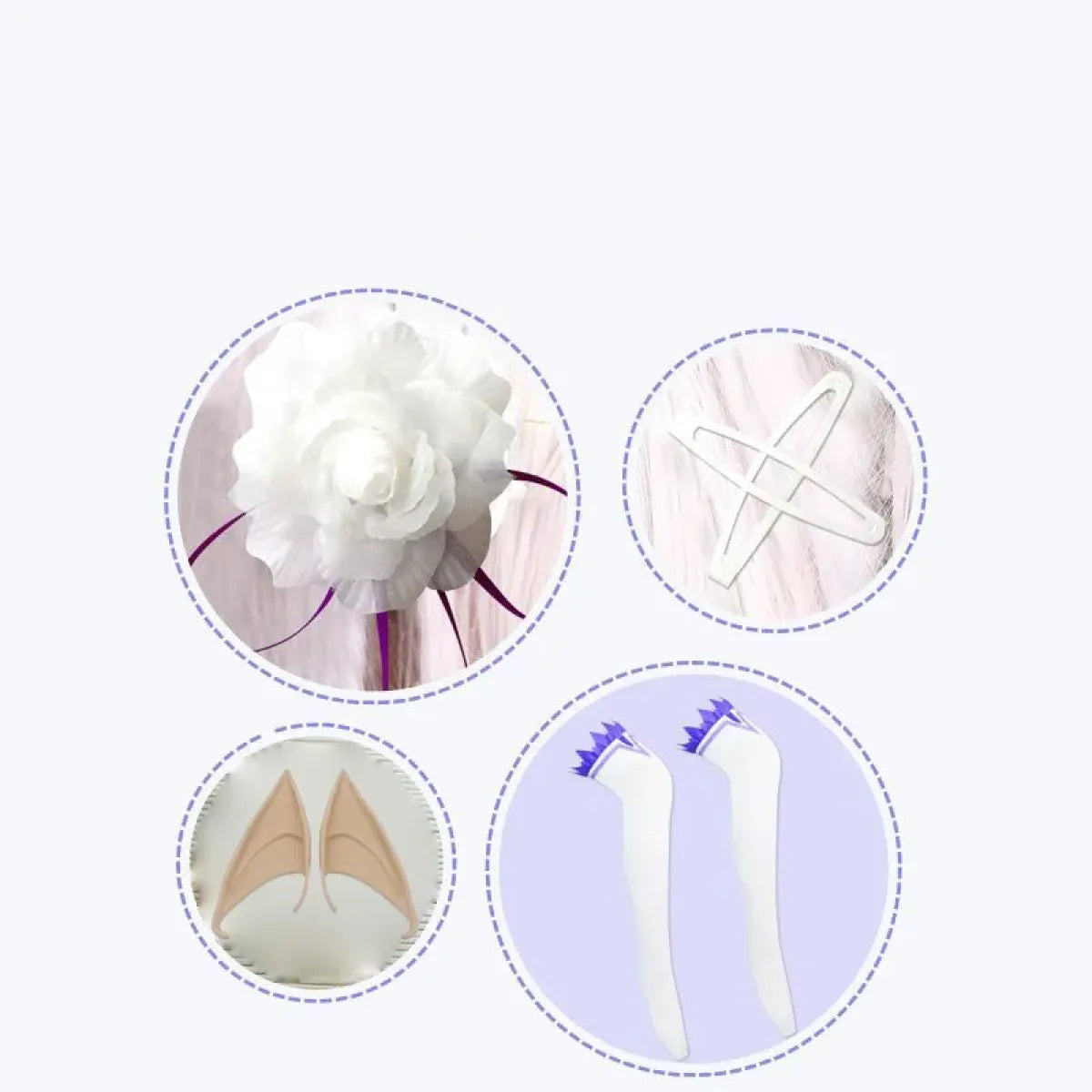 Emilia Re:Zero Cosplay Costume Set with Wig - Dresses - Cosplay - 4