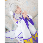 Emilia Re:Zero Cosplay Costume Set with Wig - Dresses - Cosplay - 7