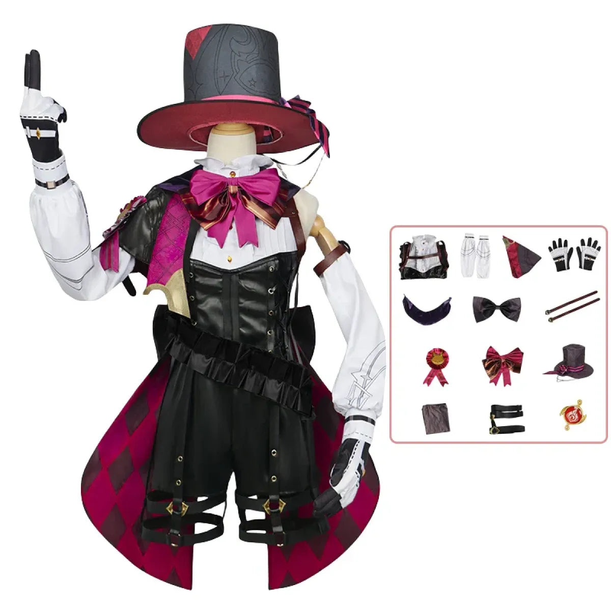 Lyney Fontaine Magician Cosplay Set – Genshin Impact - Best Sellers - Cosplay - 6