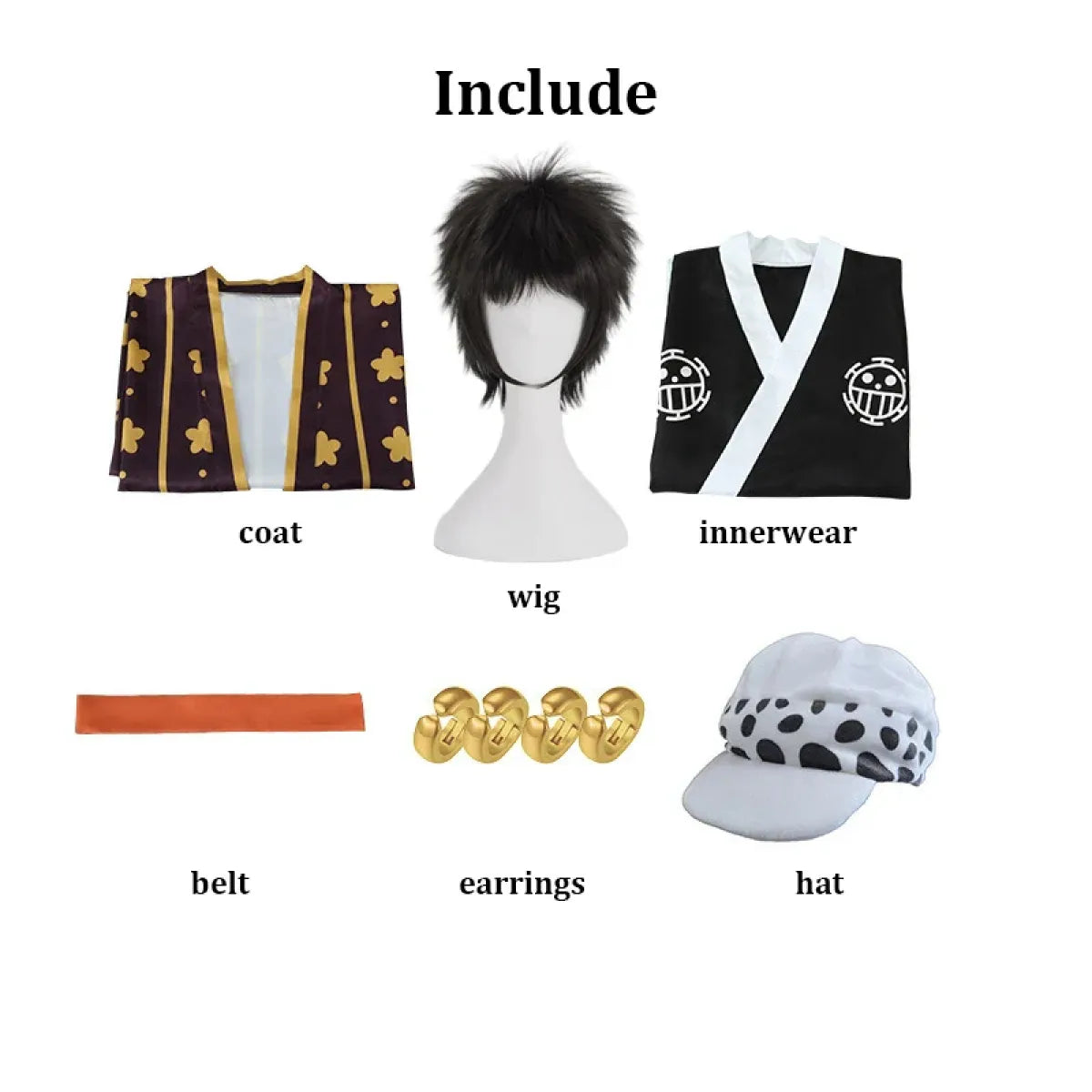 Law One Piece Cosplay Set with Wig & Hat - Dresses - Cosplay - 9