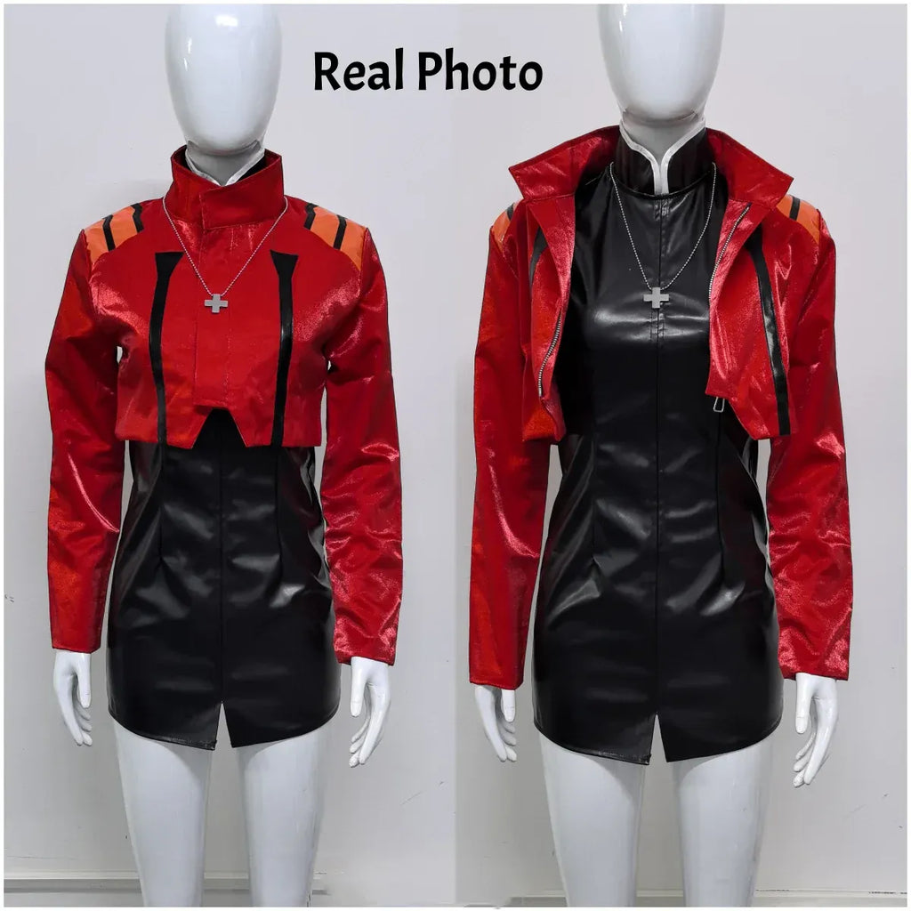 Misato Katsuragi EVA Cosplay Set – Red Jacket & Black Dress Costume - All Dresses - Sets - 3