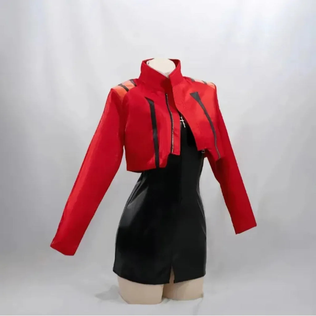 Misato Katsuragi EVA Cosplay Set – Red Jacket & Black Dress Costume - All Dresses - Sets - 8