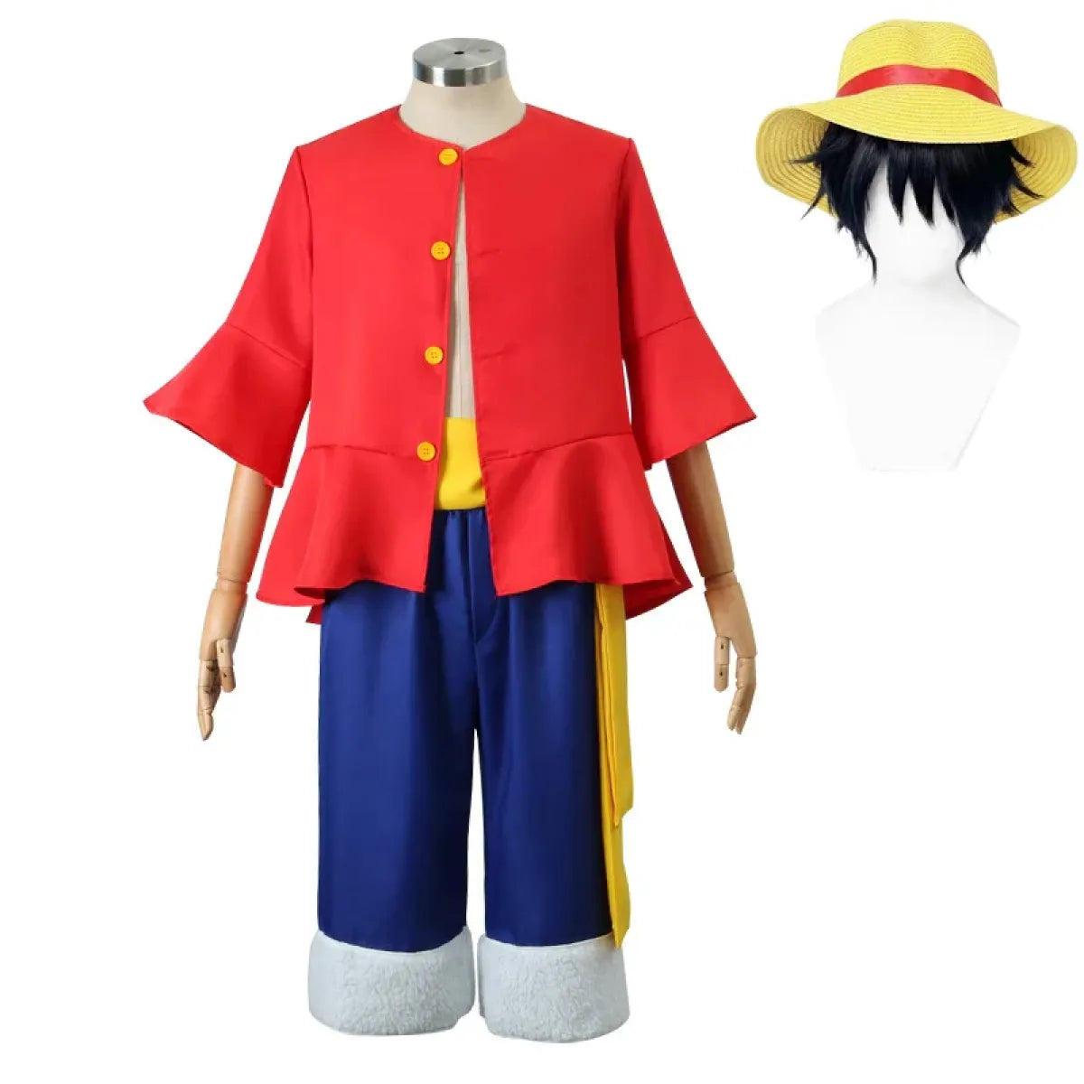 Luffy Cosplay Costume Set with Hat & Wig - Cosplay - Cosplay - 1