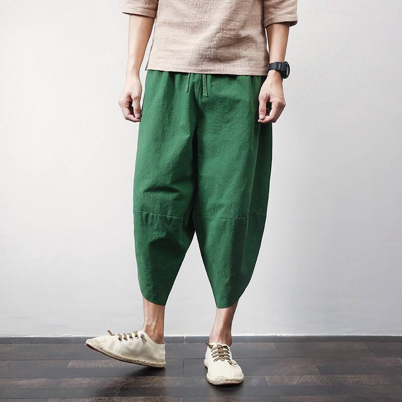 Cotton Linen Joggers - Green / XL - Men’s Clothing & Accessories - Pants - 10 - 2024