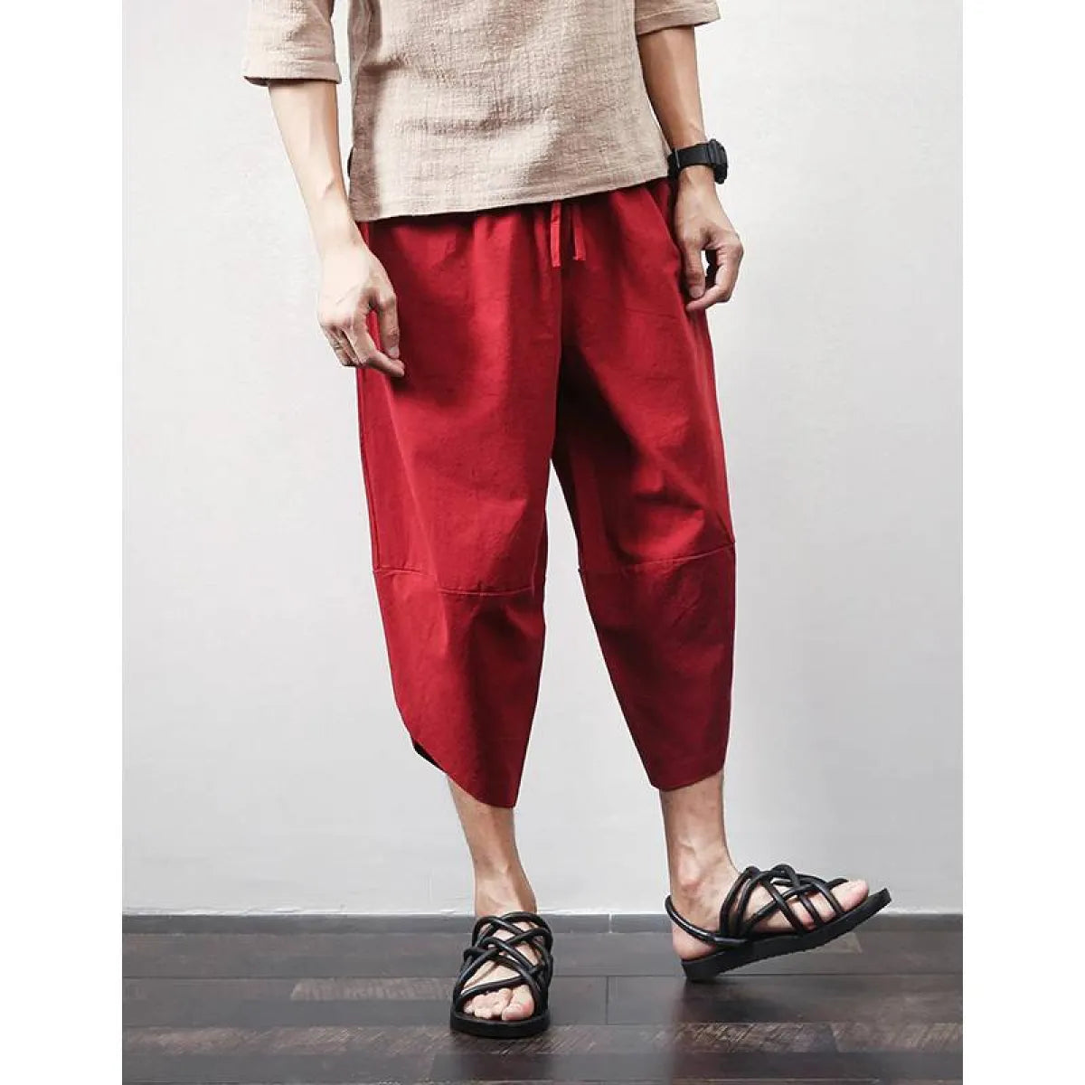 Cotton Linen Joggers - Men’s Clothing & Accessories - 4