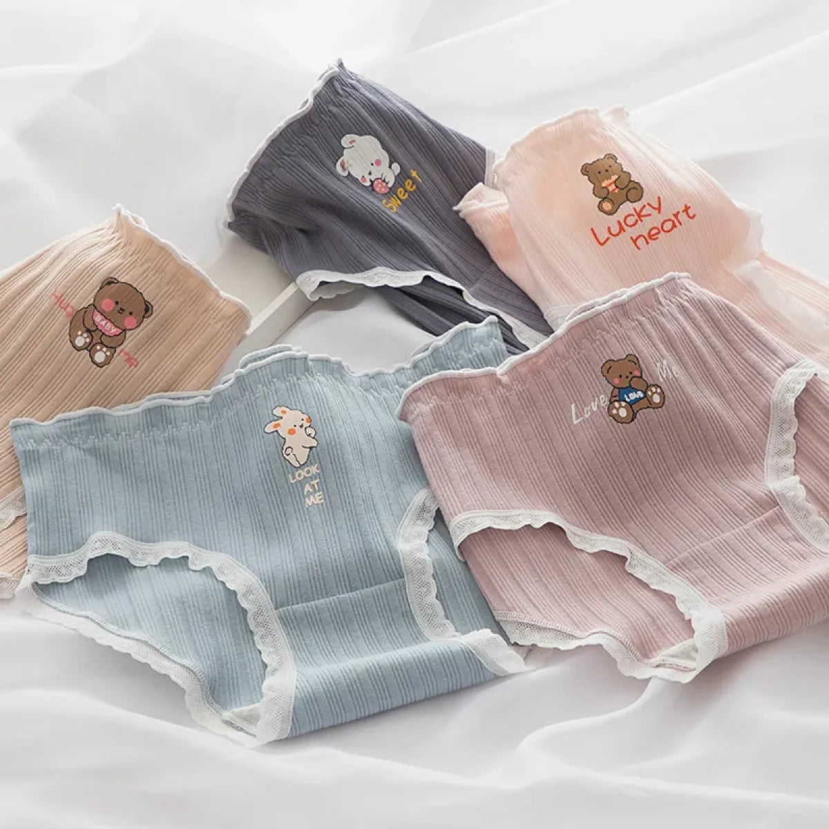 5-Pack Cotton Panties for Women - Plus Size Cute Soft Briefs Sexy Lingerie - Women’s Clothing & Accessories - 9