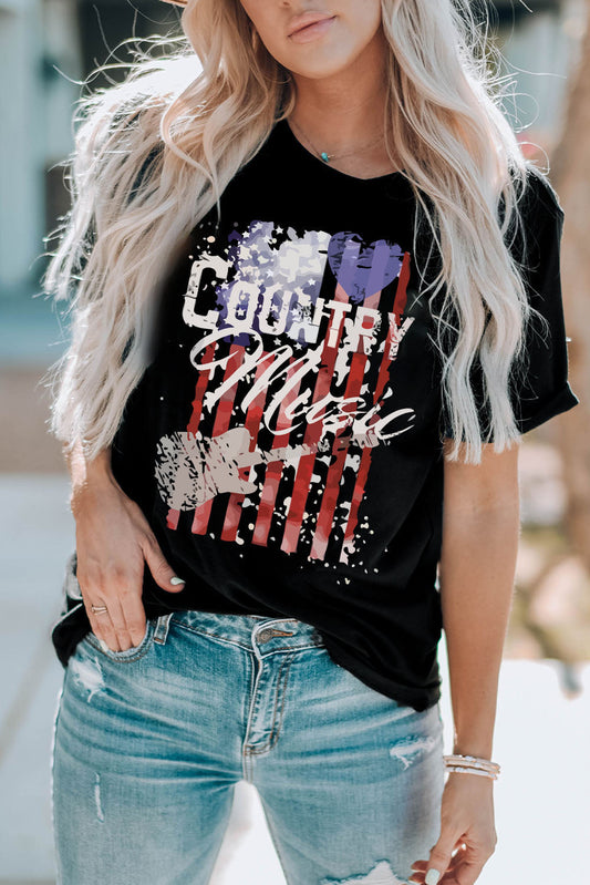 COUNTRY MUSIC Graphic Tee Shirt - Black / S - T-Shirts - Shirts & Tops - 1 - 2024