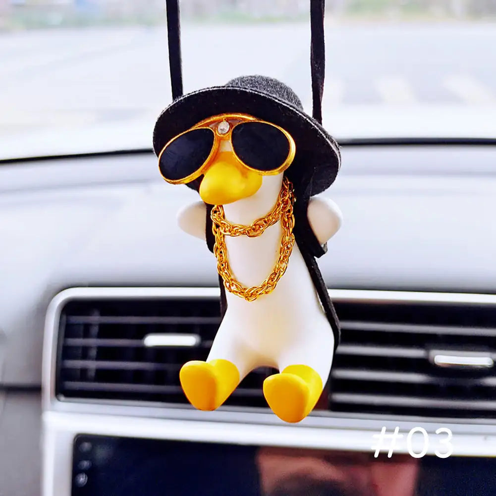 Cute Anime Cowboy Duck Car Pendant - Black Necklace Duck - Anime - Charms & Pendants - 9 - 2024