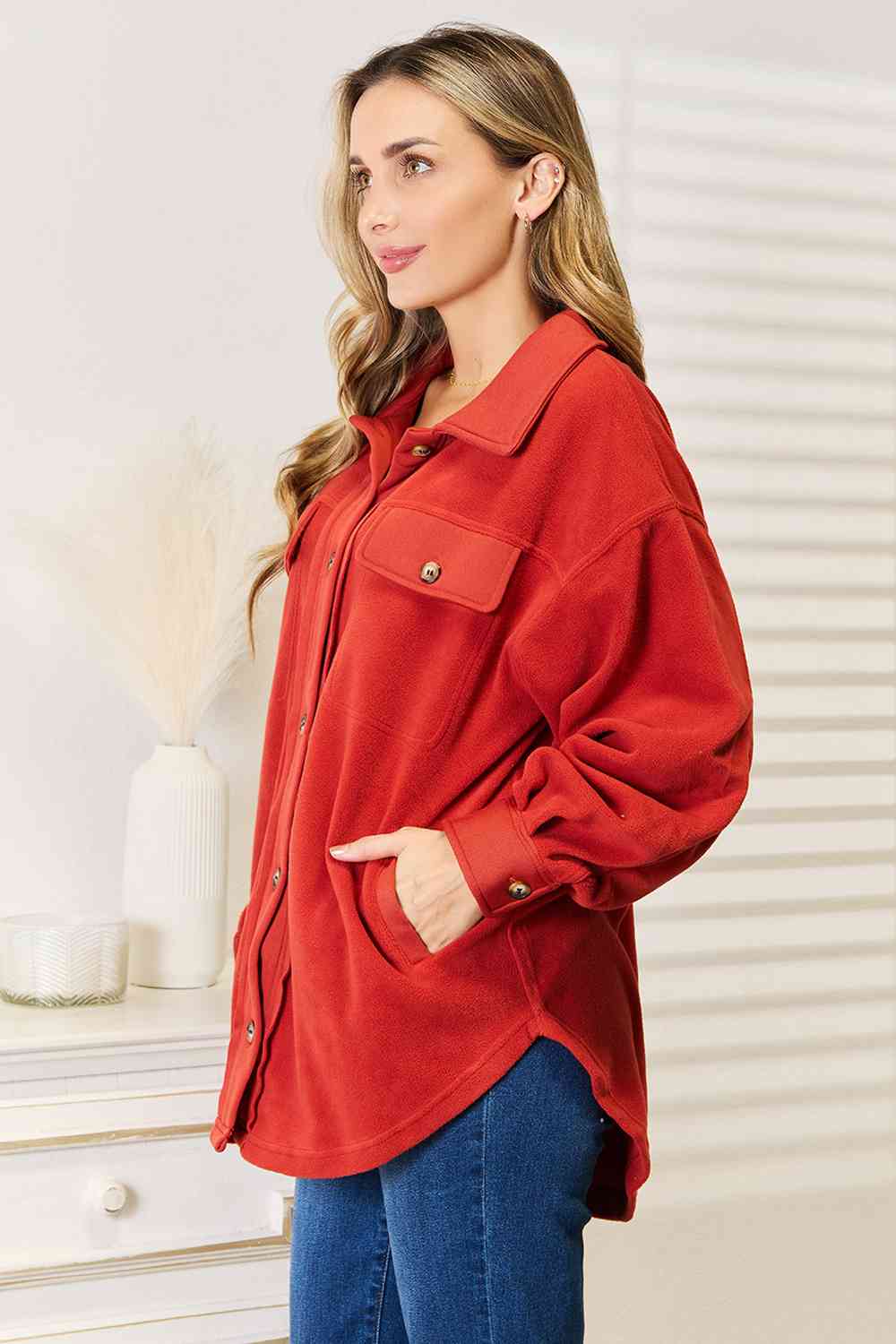 Cozy Girl Full Size Button Down Shacket - Women’s Clothing & Accessories - Coats & Jackets - 6 - 2024