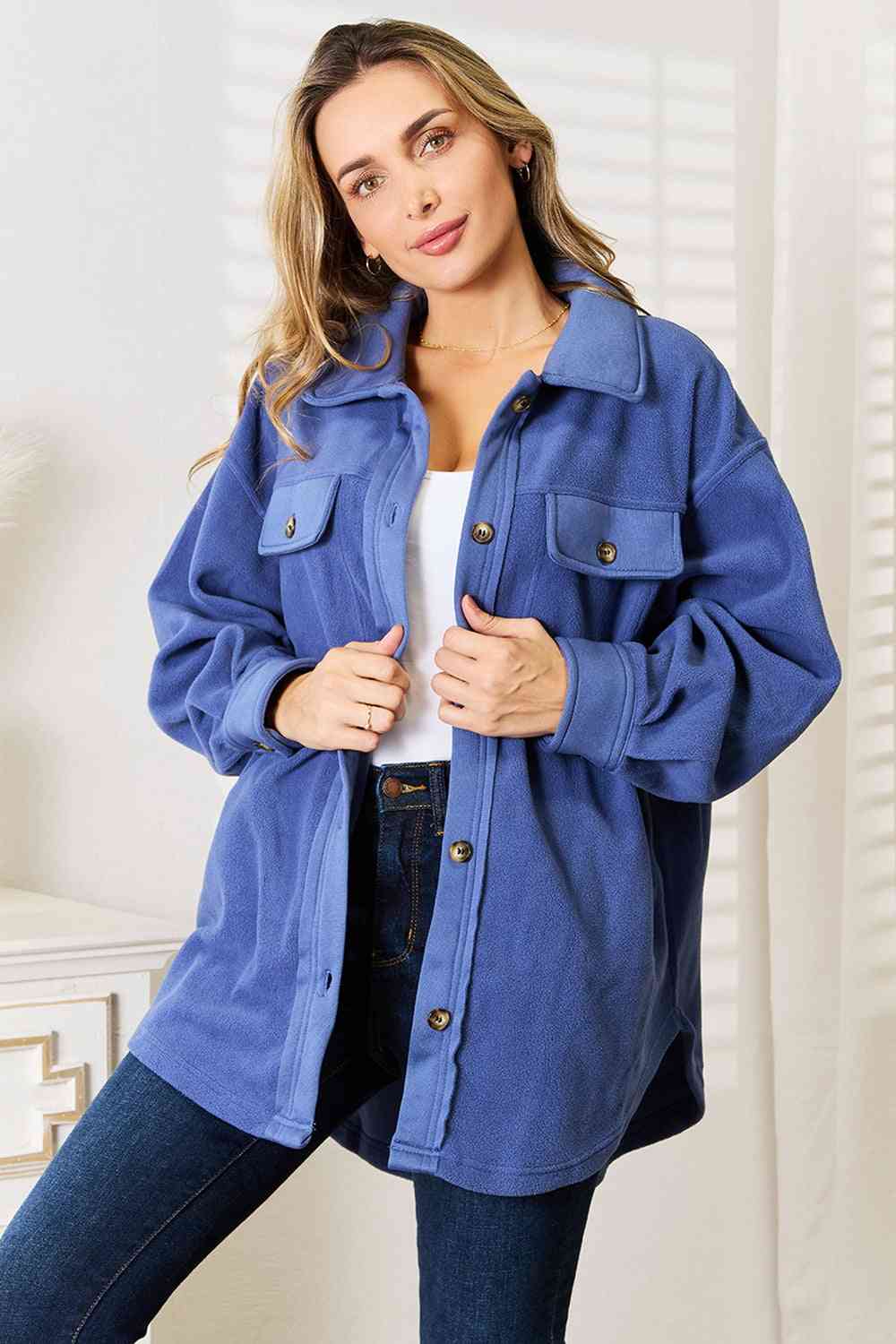 Cozy Girl Full Size Button Down Shacket - Women’s Clothing & Accessories - Coats & Jackets - 3 - 2024