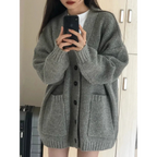 Cozy Knit V-Neck Oversized Cardigan - Sweaters - Cardigan - 6