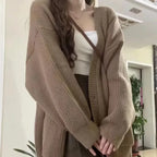 Cozy Knit V-Neck Oversized Cardigan - Sweaters - Cardigan - 5