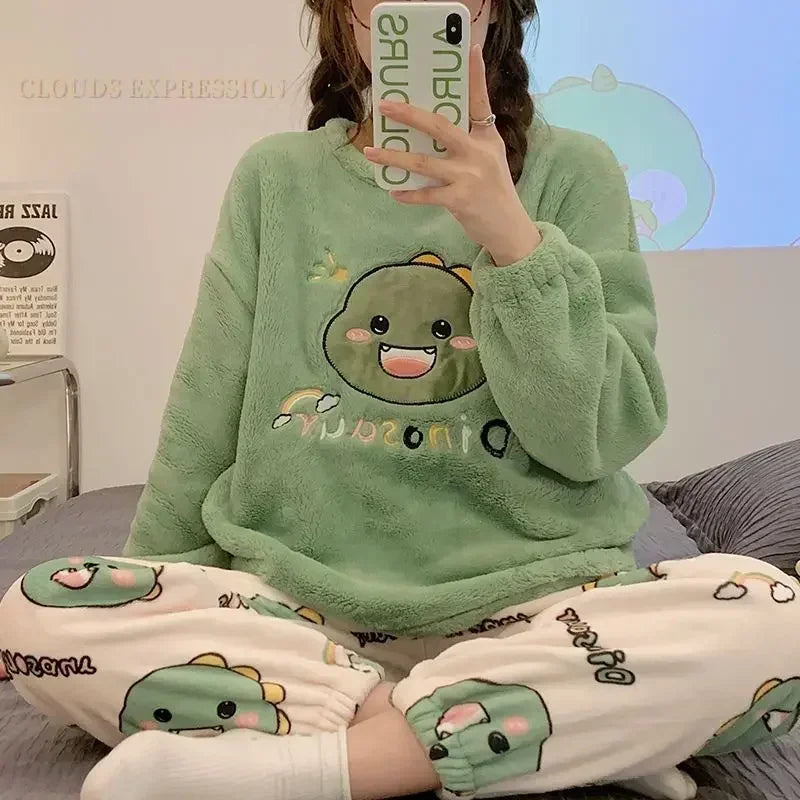 Cozy Pajama Set for Women - Cute Cartoon Sleepwear - Women’s Clothing & Accessories - Pajamas - 5 - 2024