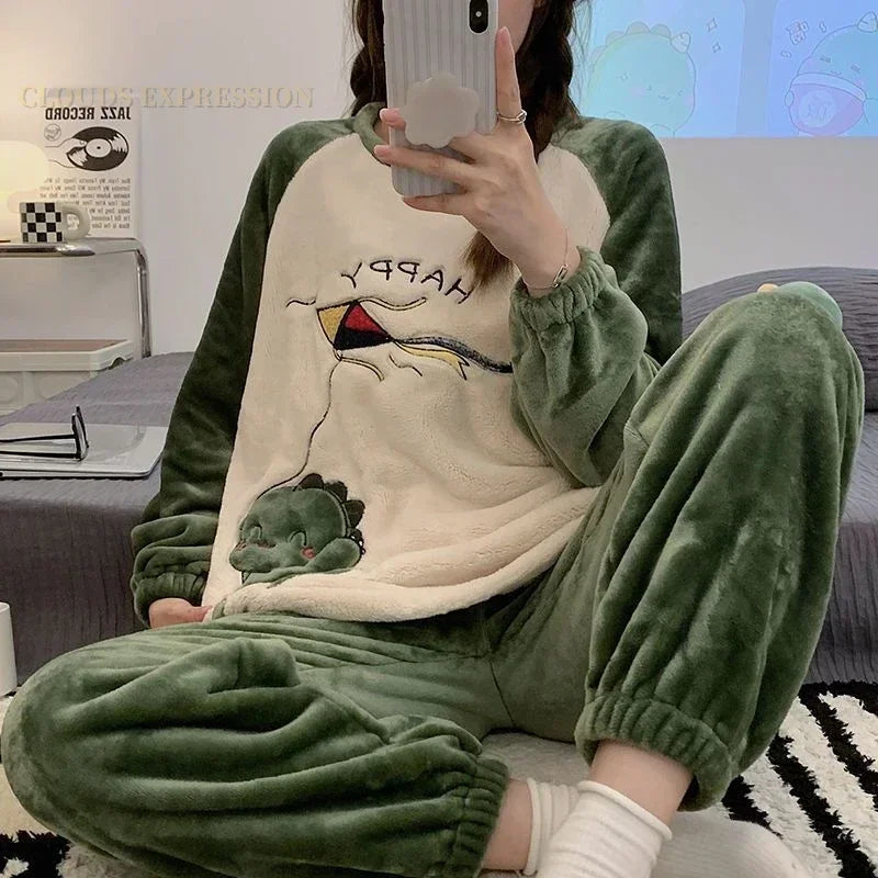 Cozy Pajama Set for Women - Cute Cartoon Sleepwear - Women’s Clothing & Accessories - Pajamas - 3 - 2024