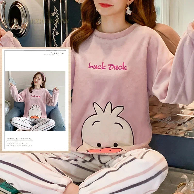 Cozy Pajama Set for Women - Cute Cartoon Sleepwear - W12 POCKETLESS / M / CHINA - Women’s Clothing & Accessories