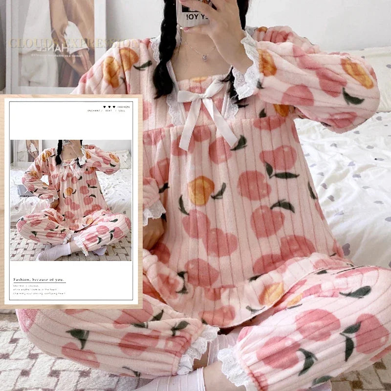 Cozy Pajama Set for Women - Cute Cartoon Sleepwear - W15 NO POCKET / XXL / CHINA - Women’s Clothing & Accessories