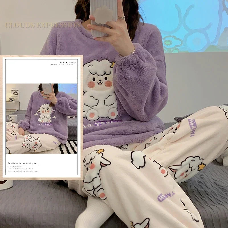 Cozy Pajama Set for Women - Cute Cartoon Sleepwear - W20 NO POCKET / XL / CHINA - Women’s Clothing & Accessories