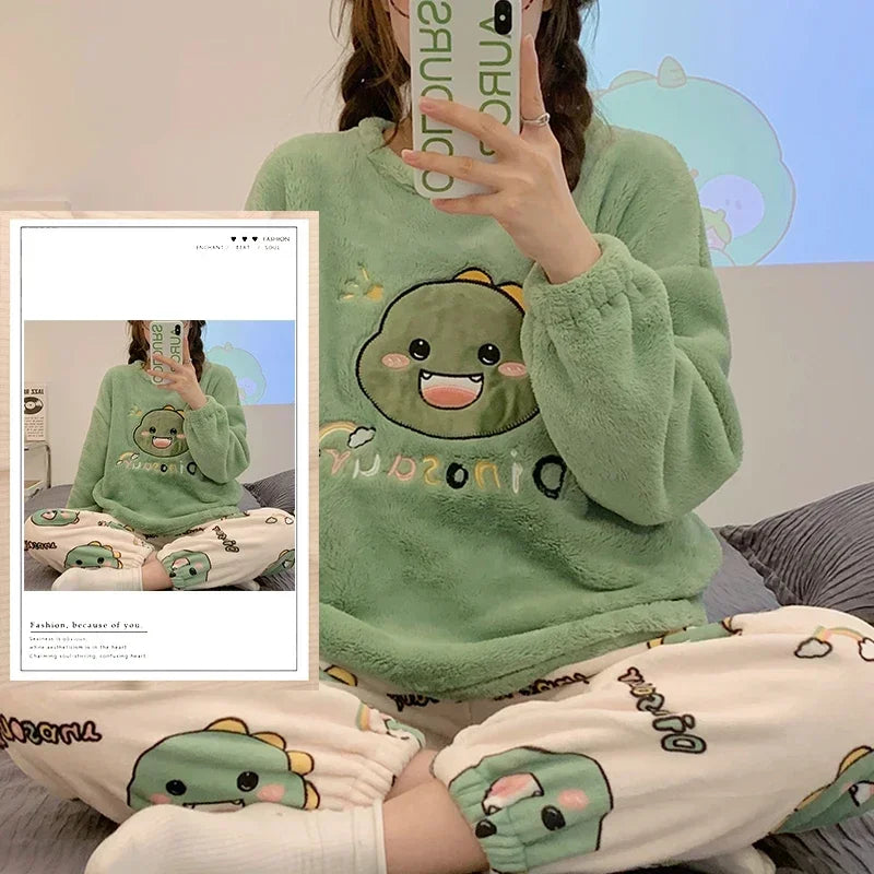 Cozy Pajama Set for Women - Cute Cartoon Sleepwear - W23 NO POCKET / XXL / CHINA - Women’s Clothing & Accessories