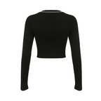 Crew Neck Letter Print Top - Long Sleeve Casual Streetwear T-Shirt - T-Shirts - Long - Boat - Blouses - 8