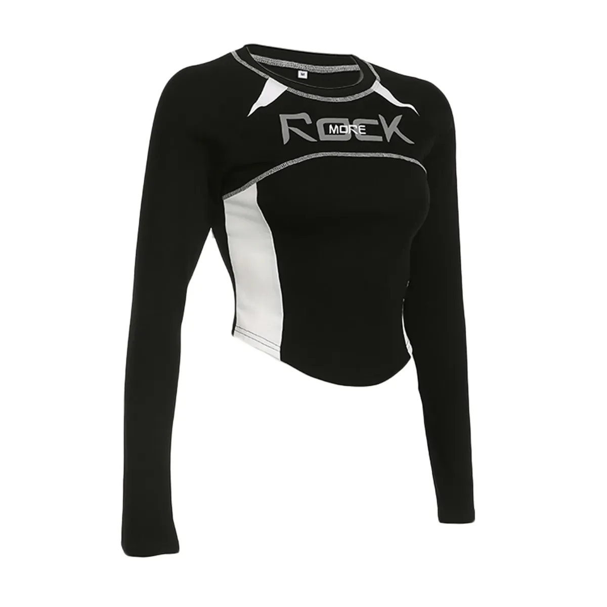 Crew Neck Letter Print Top - Long Sleeve Casual Streetwear T-Shirt - T-Shirts - Long - Boat - Blouses - 7