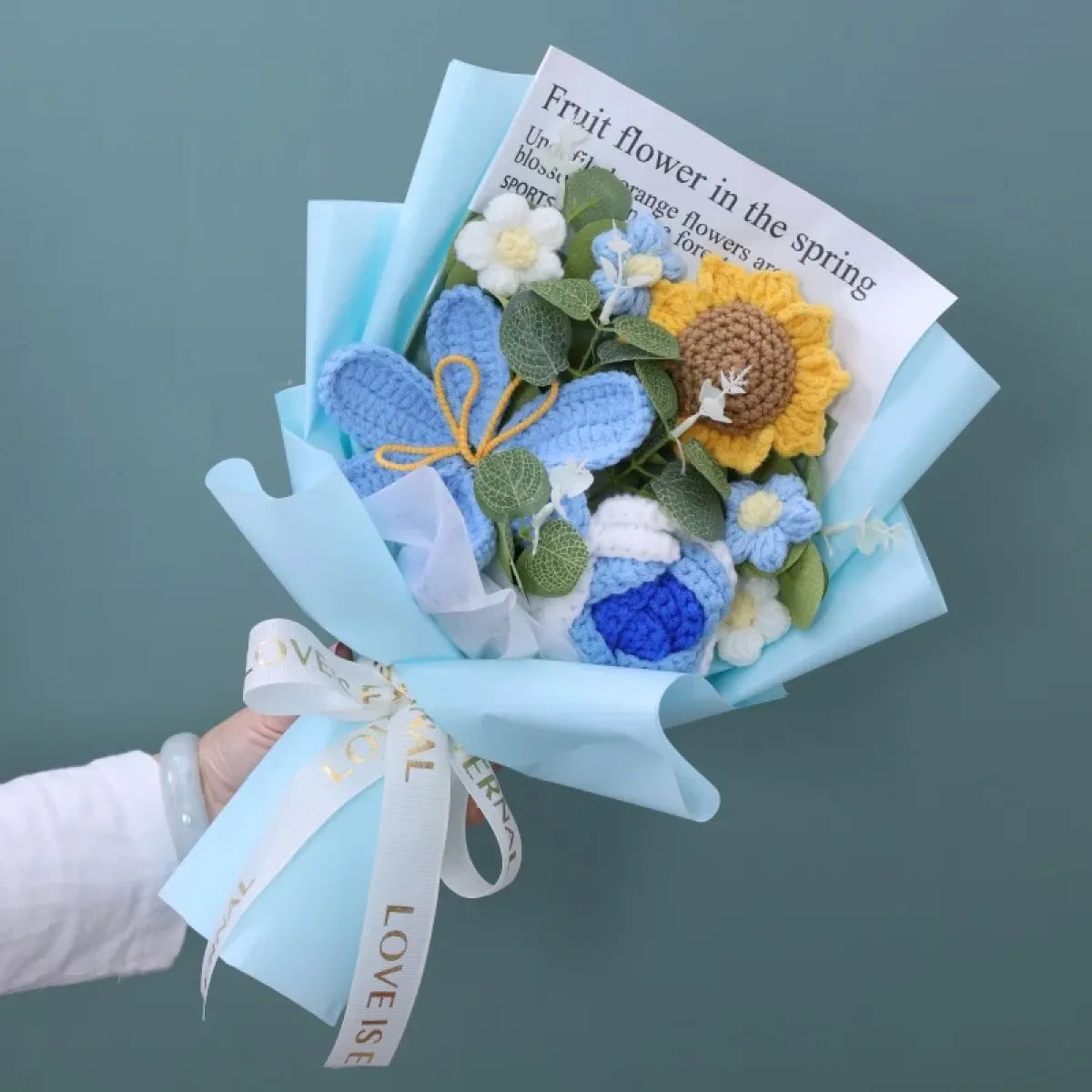 Crochet Flower Bouquet – Sunflower Rose & Tulip Gift for Birthday or Valentine’s Day - Christmas - Plushie - 10