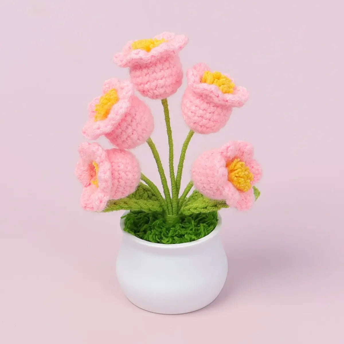 Handmade Crochet Lily Plush – Potted Flower Decor for Desk or Gift - Plushies - Plushie - 12