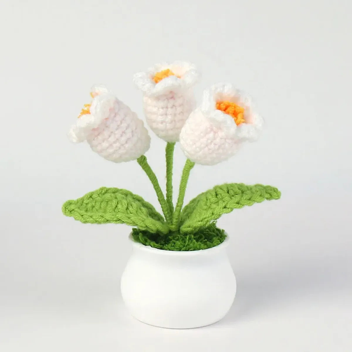 Handmade Crochet Lily Plush – Potted Flower Decor for Desk or Gift - Plushies - Plushie - 10
