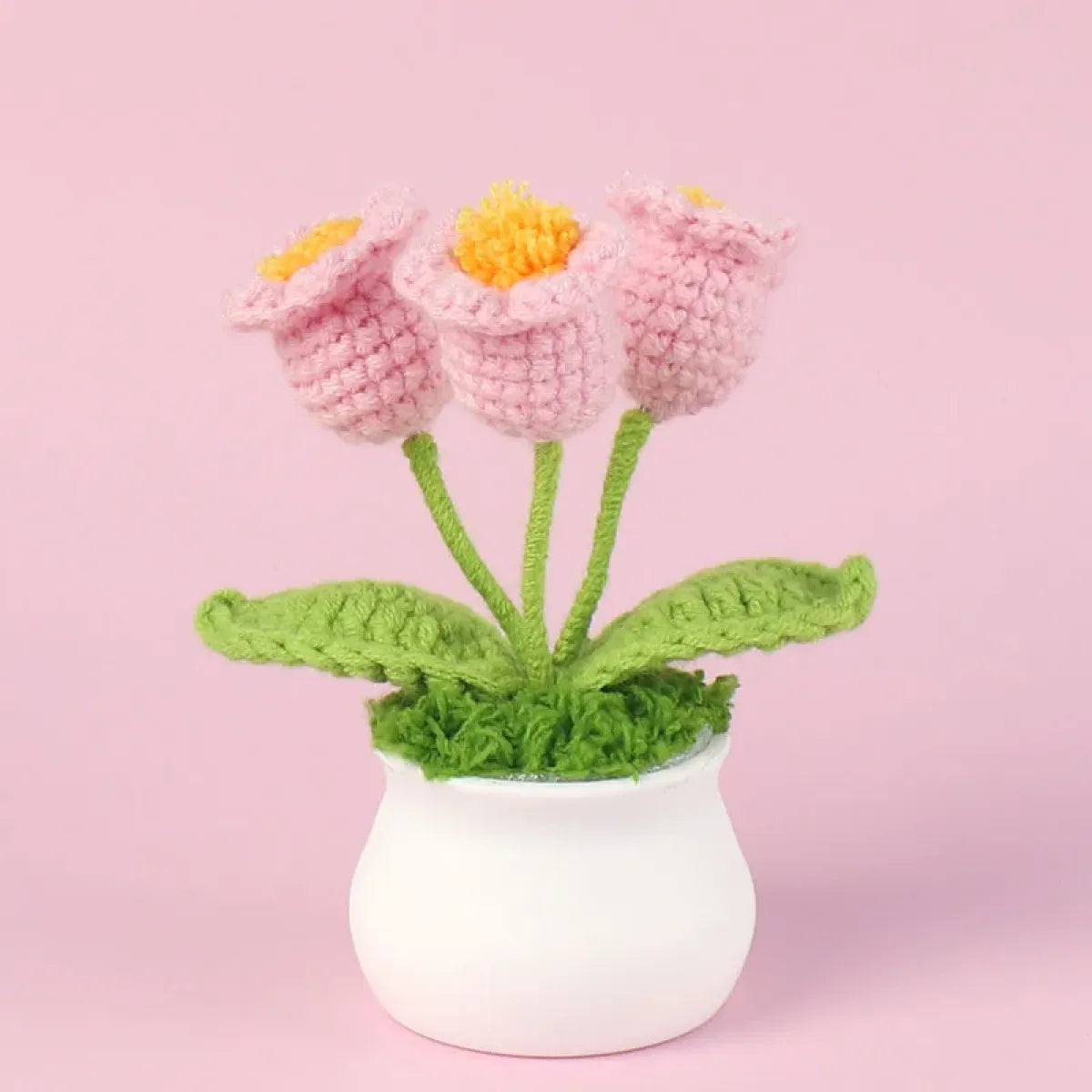 Handmade Crochet Lily Plush – Potted Flower Decor for Desk or Gift - Plushies - Plushie - 9