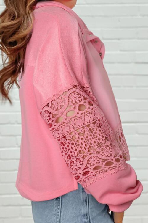 Crochet Snap Button Sweatshirt - T-Shirts - Shirts & Tops - 2 - 2024